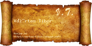 Vértes Tibor névjegykártya