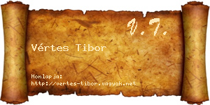 Vértes Tibor névjegykártya