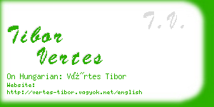 tibor vertes business card